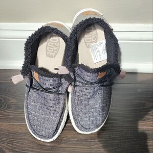 Hey Dude: "Wendy Warmth" Textured Black and Gray Sz 8W